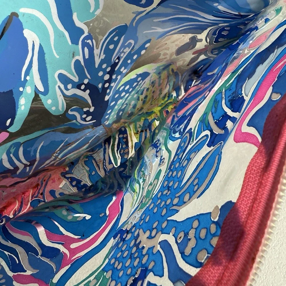 Lilly Pulitzer GWP Cosmetic Makeup Pouch Saltwater Shell‎ Seek Tropical